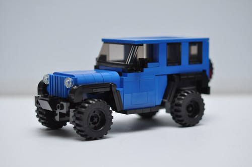 JK Blue Overland Truck Offroad Model Built and compatible with LEGO® Bricks