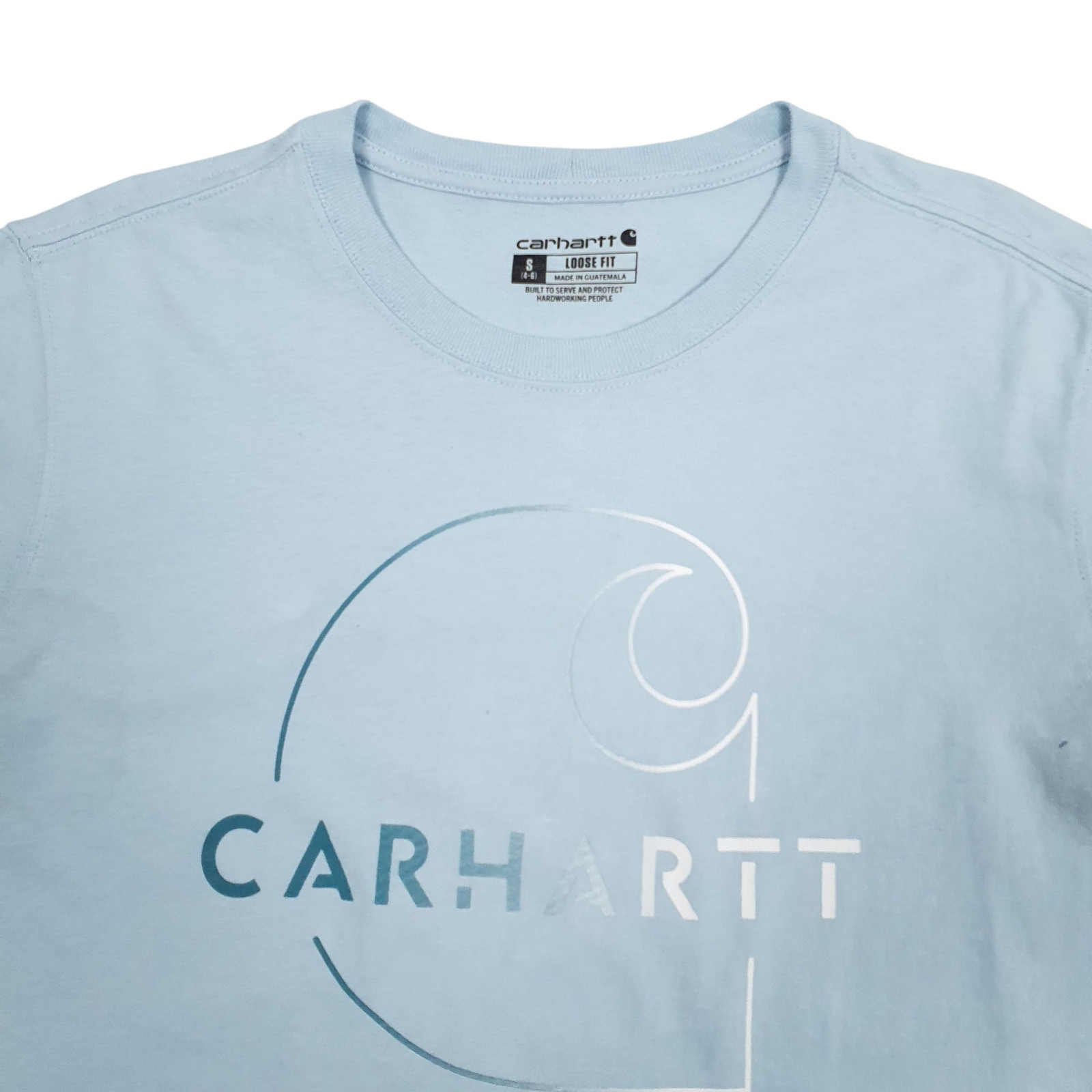 CARHARTT Blue T Shirt Tee Loose Fit Short Sleeve Cotton Blend Womens S image 2