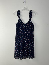 Madewell Mini Babydoll Dress Size 4 Floral Ruffle Cami Chiffon Cottage Garden