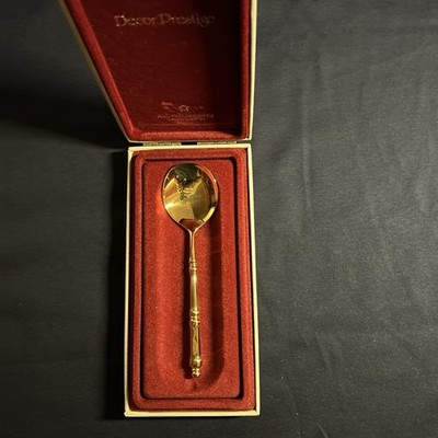 Auerhahn Prestige 4000 Zuckerlöffel neuwertig 13,5 cm Länge Hartvergoldet in OVP