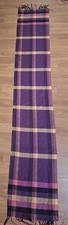 100 Cashmere Plaid Colorful Scarf Made In Scotland Purple/Pink/Black/Yellow