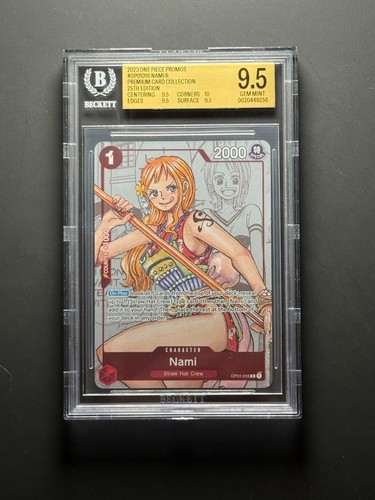 2023 ONE PIECE OP01 016 NAMI PREMIUM CARD COLLECTION 25TH EDITION BGS 9.5 GM