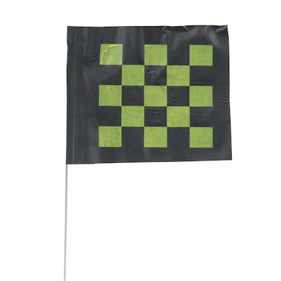 Marking Flag, Vinyl, 18'' Wire Staff, Checkered, 18'' L., 100 Pk, 4518Bky28544-200