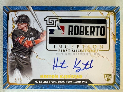 2024 Topps Inception Heston Kjerstad RC First Milestone Blue Auto Relic 5/5