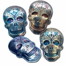 10 oz Monarch Silver Day of the Dead Heart Skull (New) 88.45 per troy oz