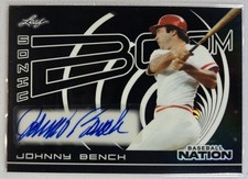 Johnny Bench⚾️2025 Leaf Baseball Nation  Black 💥Sonic Boom ✍️Auto 1/15;