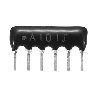 20Pack 100 Ohm Resistor Network Array, 1/8W 6P 2.54mm Bussed Type 5% Tolerance