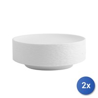 2X H&H Niedrige Tortenplatte Aus Porzellan Weiß 15X6H