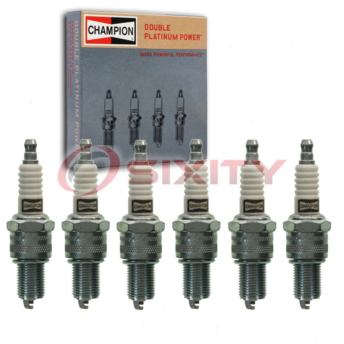 6 pc Champion Double Platinum Spark Plugs for 1961-1962 Jensen 541S 3.9L di