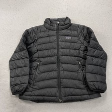 Patagonia Down Sweater Jacket Kids Youth Medium Black Puffer Full Zip Outdoor