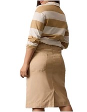 Anthropologie Maeve Colette Midi Skirt LINEN Blend Beige Sz M