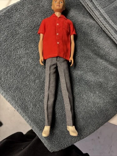 Mattel Ken Blonde Vintage Flocked Hair Doll, Straight Leg, 1960s, Japan