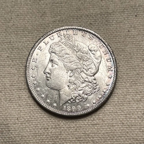 1890-O BU/MS+ Morgan Silver Dollar Soft Purple Rim Toning