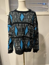 Vintage Front Line Grandpa Crew-neck Sweater Blue Size M