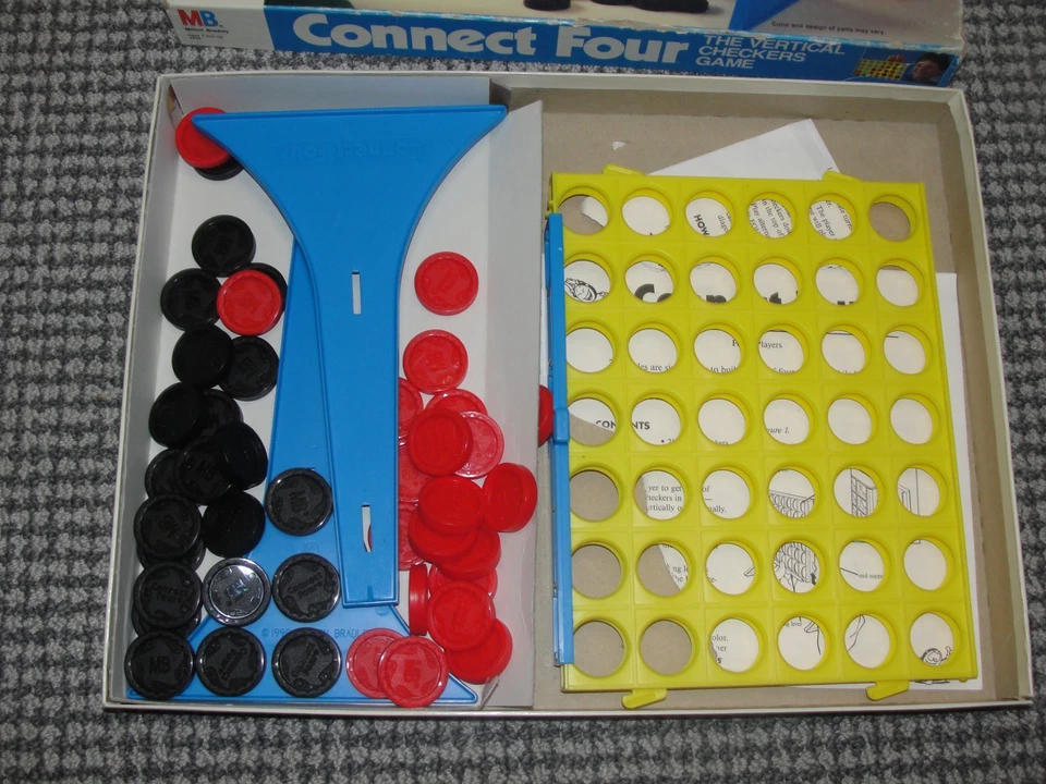 Vintage Connect Four Game By Milton Bradley 1986 Edition Complete Used In Box - Image 2 of 4