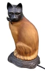 Vintage Andrea Sadek Tin Chi Cat Tiffany Style Accent Night Lamp Light 1996