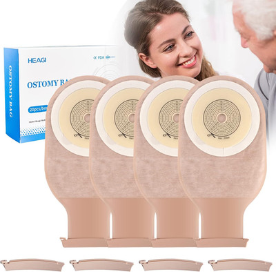 Paquete de 20 bolsas de colostomía bolsa de ostomía de una pieza suministros par