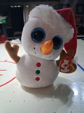 Ty Beanie Boos SCOOP Christmas Snowman 6" NEW With Tags Stuffed Animal Toy 2016