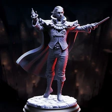DM Stash Miniature Male Vampiric Virtuoso Half Elf Bard Musician D&D DnD 32mm 3D