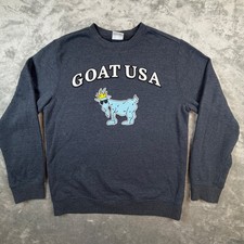 GOAT USA Sweatshirt Mens Medium Charcoal Grey Chuck the Goat Graphic