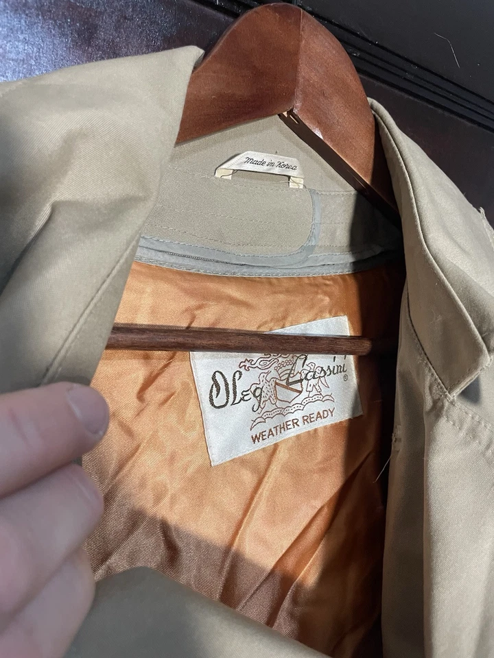 Gabardina vintage de hombre 44 larga Oleg Cassini con forro talla Foto 4 de 4