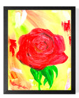 Guajardo Art: Rose Floral 14X11 Original Canvas Signed Whimsical Wall Art — photo 1