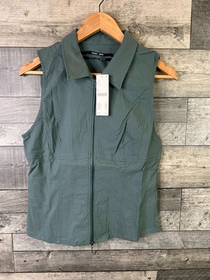 Silence + Noise Inez Shirt Top Gr. XL grün grau Reißverschluss Urban Outfitters y2k