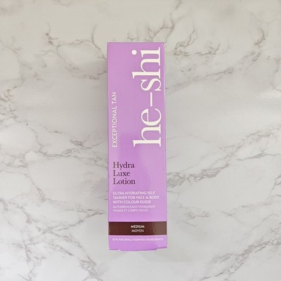 He-Shi Hydra Luxe Lotion Medium Selbstbräuner Lotion Ultra Feuchtigkeitsspendend für Gesicht & Körper