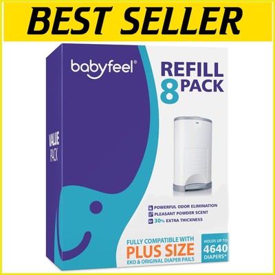 Odor-Neutralizing & Extra Thick 8 Pack for DEKOR PLUS Diaper Pails - 42.95 lbs
