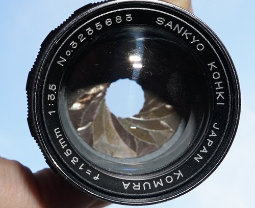 Rare KOMURA 135mm F3.5 PRE-SET SANKYO KOHKI MF Lens Arri PL mount CINE VG VIDEO - Picture 2 of 7