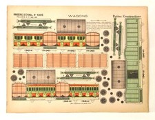 Imagerie D  Epinal No 1205 Wagons Trains , Petites Constructions toy paper model