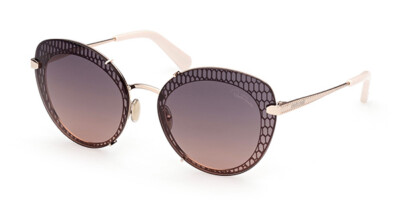 Roberto Cavalli cat eye metal framed sunglasses. Roberto Cavalli SRC043-0300 Cateye Rimless Sunglasses in  main image 4