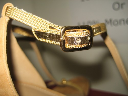 NUEVAS Sandalias Salvatore Ferragamo Bilis Cuero Gamuza Trampa en T Tacones Altos Zapatos CAJA - Imagen 10 de 11