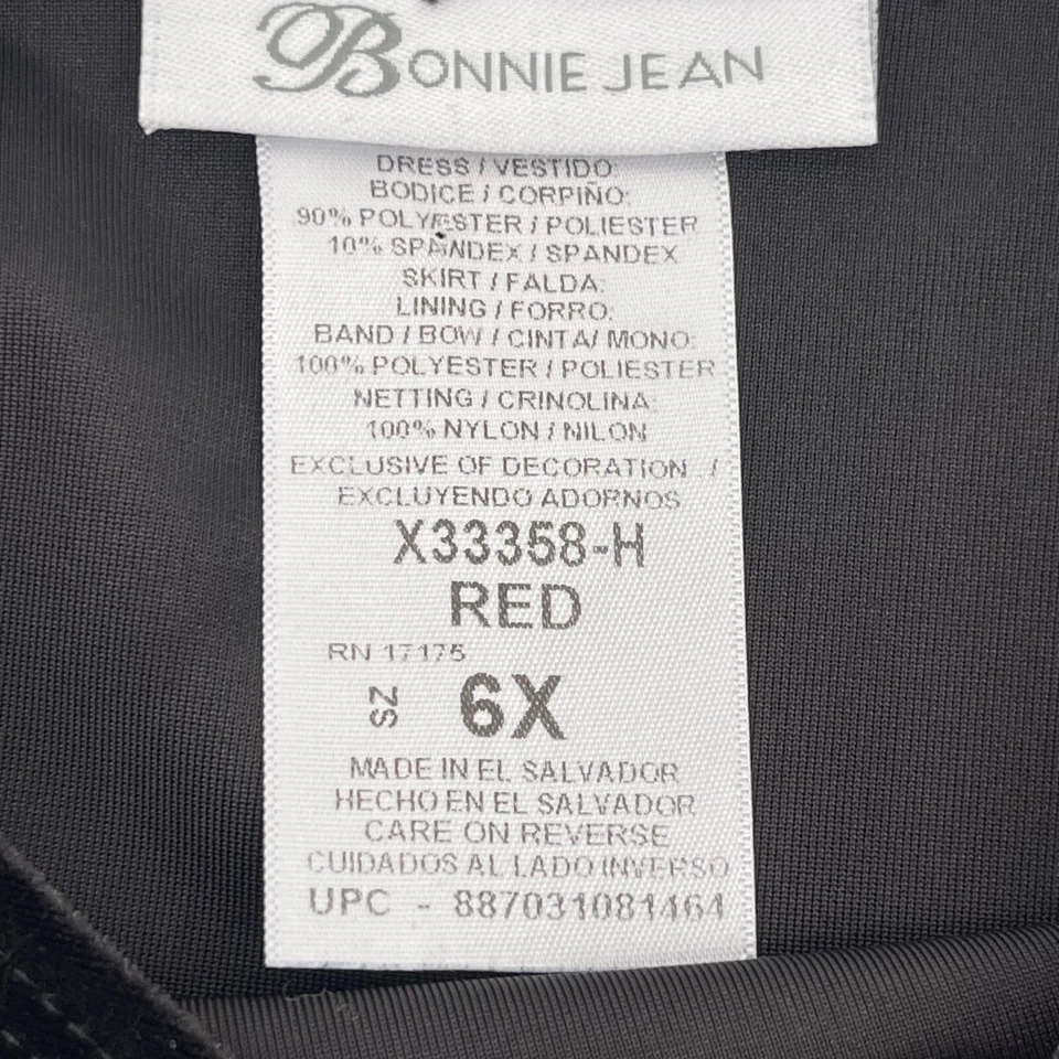 Vestido Bonnie Jean Terciopelo Cebra Rojo Lazo Manga Larga Fiesta Vacaciones 6X Foto 4 de 4