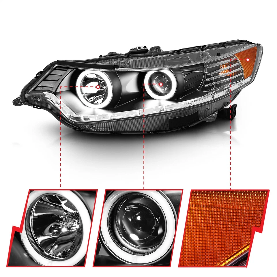 Anzo USA 121393 Projector Headlight Set w/Halo Fits 09-12 TSX Foto 3 de 4