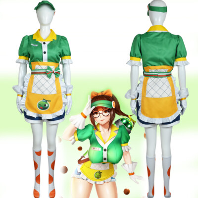 Cosplay OW Mei Meiling Zhou Uniform Kleid Hut Sommer Honig Haut Halloween Anzüge