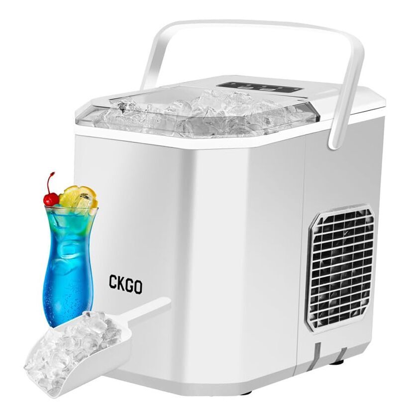 Ice Maker Countertop, 9 Cubes in 6 Mins, 26 lbs per Day, 26 lbs/24h 1 Silver