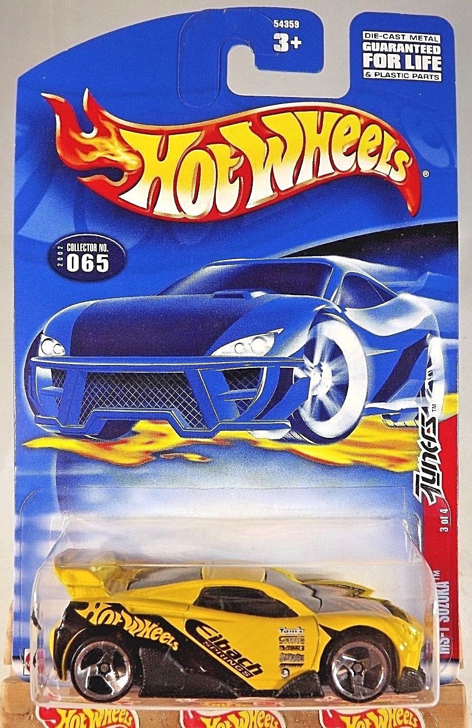 2002 Hot Wheels #65 Tuners Series 3/4 MS-T SUZUKA Yellow w/Chrome 3 Spoke Wheels