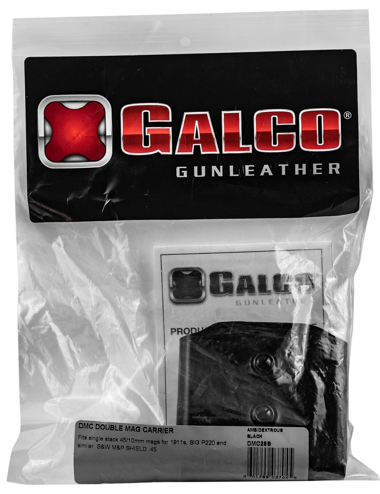 Galco DMC Double Mag Carrier for .45, 10mm Single Column Metal Magazines (Black,-image