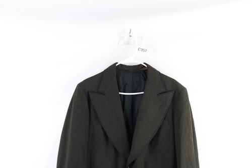 Vtg 40s 50s Bespoke Mens 38R Distressed Wool Satin Trim Tuxedo Coattails Jacket - Picture 2 of 18