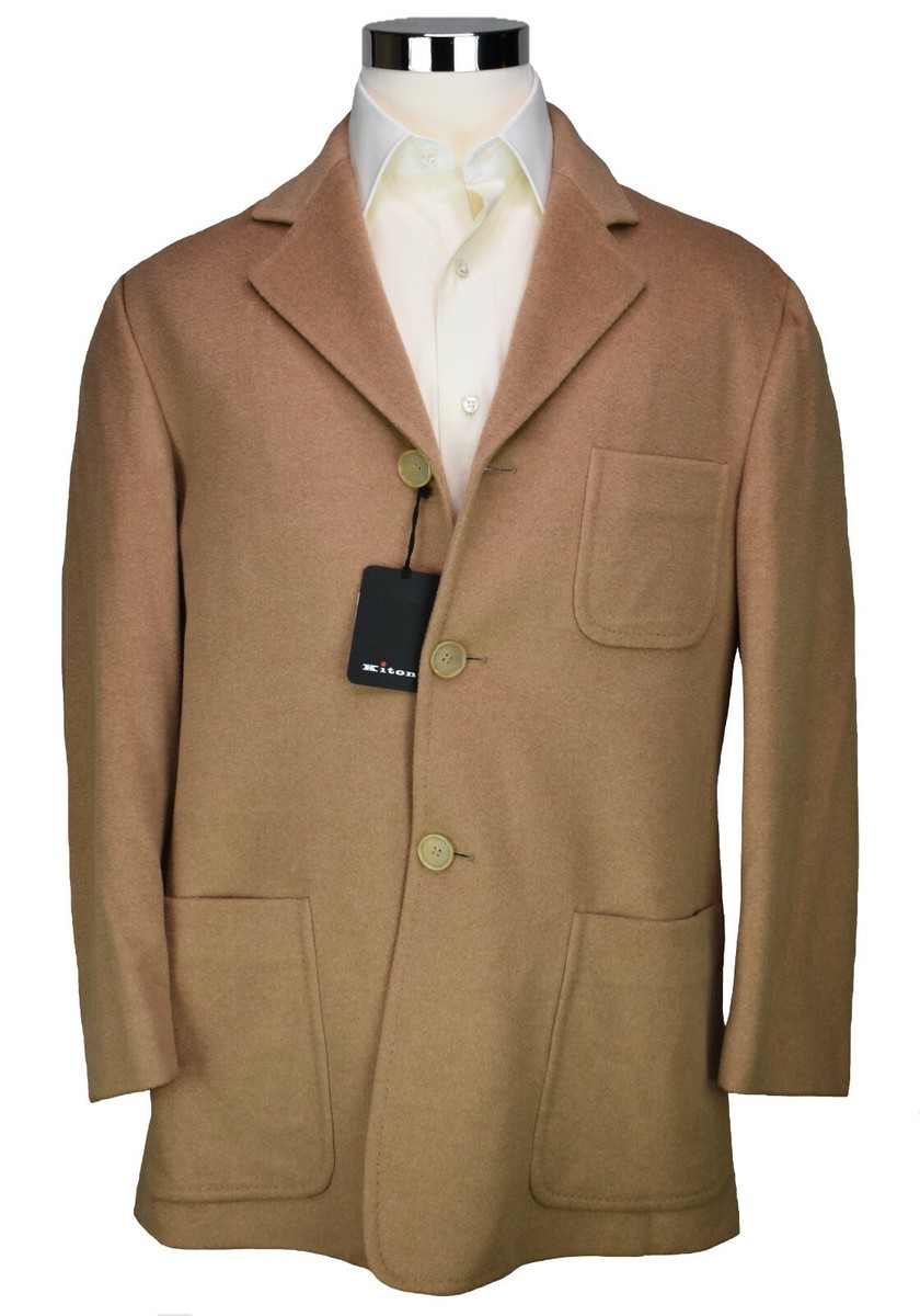 グアナコ100% KITON チェスターコート NWT * KITON * Solid Tan 100% Guanaco Soft 3-Btn Outerwear Coat