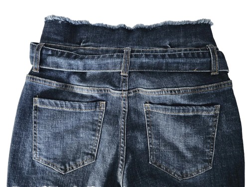 Pantalones de mezclilla para mujer Gianni Bini azul mediano con cinturón talla 5 NUEVOS CON ETIQUETAS - Imagen 10 de 15