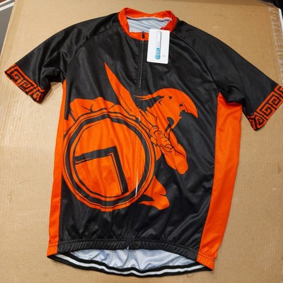 NWT Red Spartan Greek Warrior The 300 Black Bike Cycling Jersey Matching Shorts