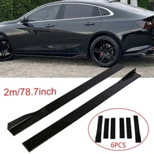 78.7'' Gloss Black Side Skirts Extension Splitter For Chevrolet Malibu 2016-2025