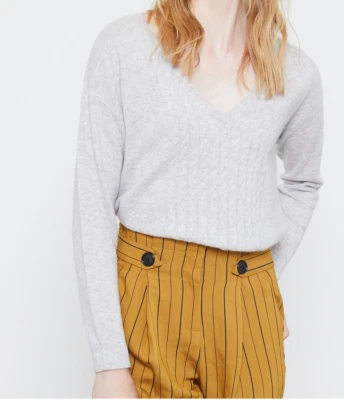 Pull "Lovely cachemire" by Etam 100% Cachemire Gris T.40 NEUF+ETIQUETTE - Photo 1/4
