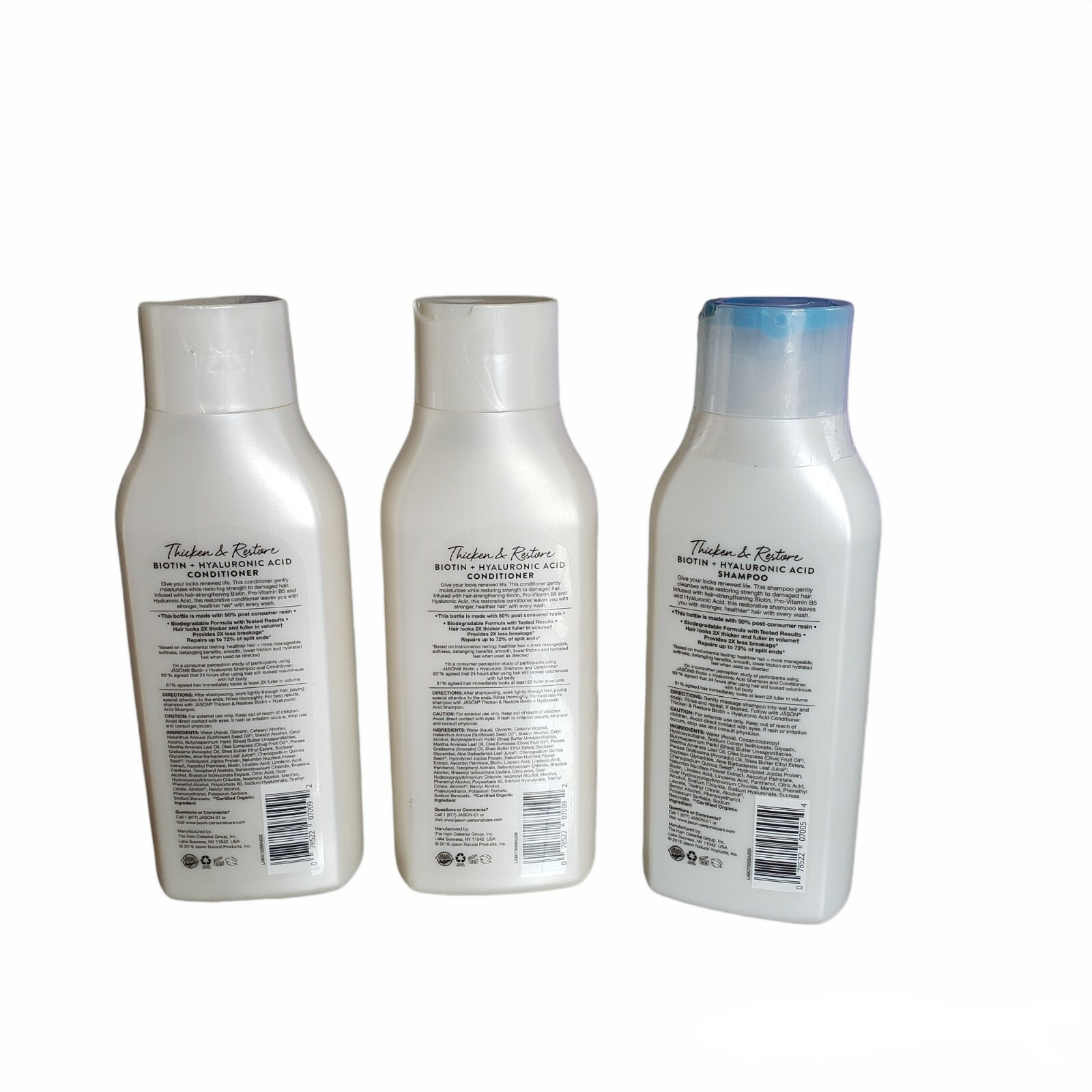 Set of 3 Jason Biotin Hyaluronic Acid Conditioner and Shampoo, 16 oz.bottle eBay