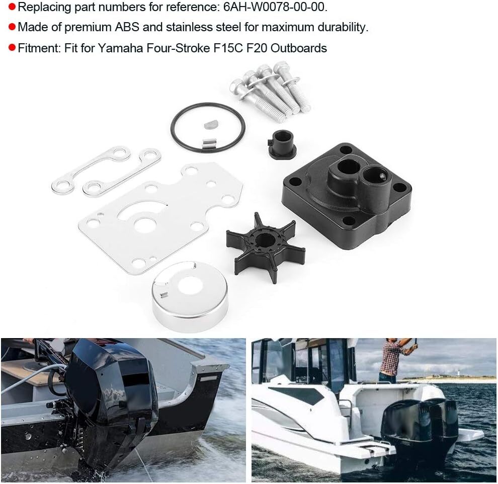 2ストローク25HP 30HP 2シリンダーボートモーター用ウォーターポンプ修理キット 689-W0078-A6 689-W0078 30HP-50HP-60HP  70HP 75HP 船外機用ウォーターポンプインペラー ウォーターポンプインペラーキット 船外機対応 2/4ストローク 150 175 200  250HP 18-3395 61A-W007 ... 船舶用部品 ウォーターポンプインペラーキット Ymh 2ストローク 25 30 HP 船外機 689-W0078-A4 A6-00