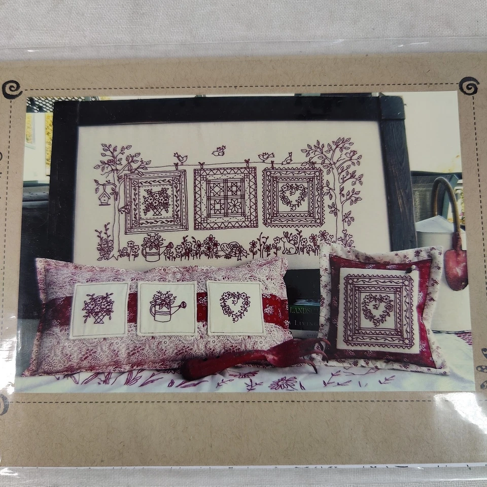 Quilts in the Garden Outdoor Heart Stitchery Stitching Template 11" x 22" - Image 3 of 4