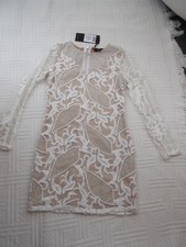 BNWT    Goldie     size Small     IVORY  LACE  long sleeve  PENCIL   DRESS      