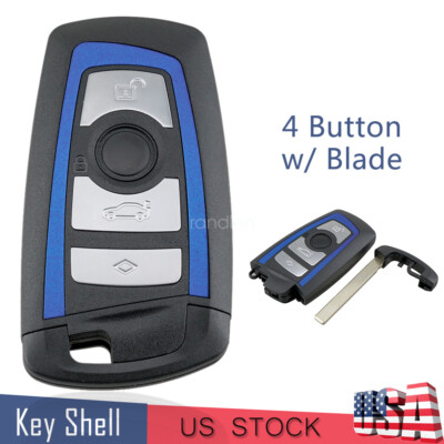 for BMW F10 F20 F30 F40 1 3 5 7 F Series Remote Key Shell Case Fob 4 Button Blue